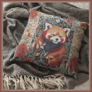 Red Panda Elegant William Morris Inspirierte flora Kissen
