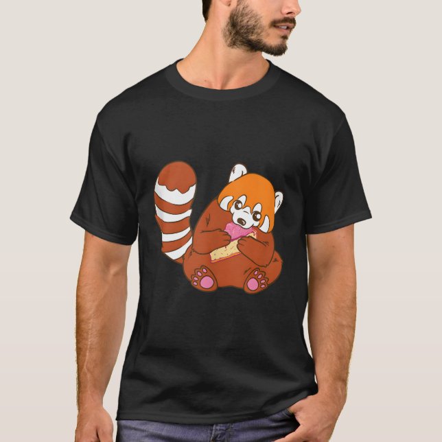 Red Panda essen süßen Kuchen Red Panda T-Shirt (Vorderseite)