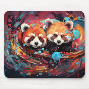 Red Panda farbenfrohe Tierzauberei Mousepad