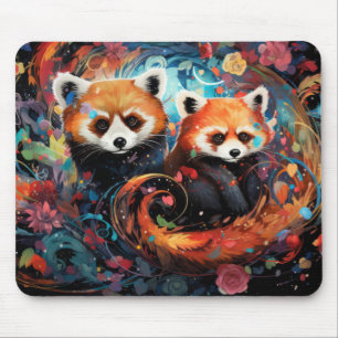 Red Panda farbenfrohe Tierzauberei Mousepad