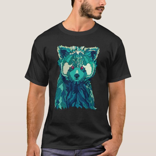 Red Panda Festival Skirt Music Geometric Style T-Shirt (Vorderseite)