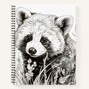 Red Panda Friedlich Nature Prairie Sketch Zeichnen Notizbuch