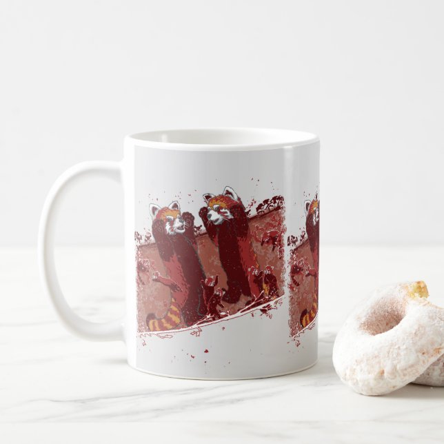 Red Panda Fury Kaffeetasse (Mit Donut)