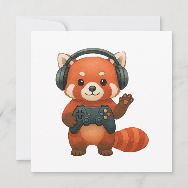 Red Panda Gamer, Gaming-Controller und Kopfhörer Ankündigung (Vorderseite)