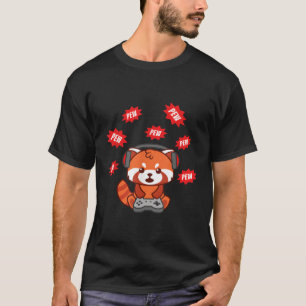 Red Panda Gamer Video Gaming T-Shirt