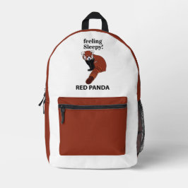 Red Panda Gefühl Sleepy Funny Red Panda Bedruckter Rucksack