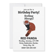 Red Panda Gefühl Sleepy Funny Red Panda Geburtstag