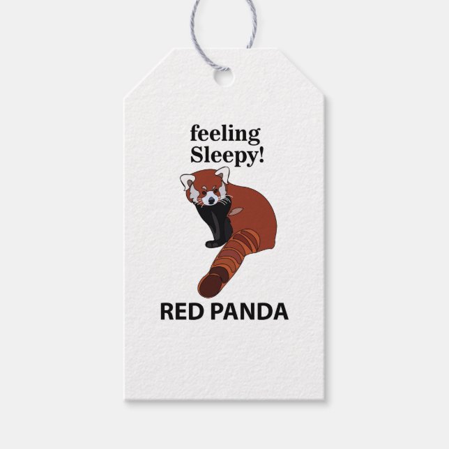 Red Panda Gefühl Sleepy Funny Red Panda Geschenkanhänger (Vorderseite)