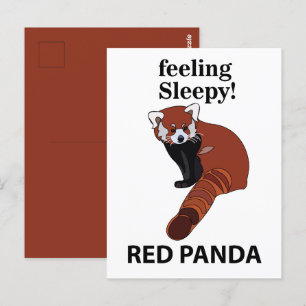Red Panda Gefühl Sleepy Funny Red Panda Postkarte