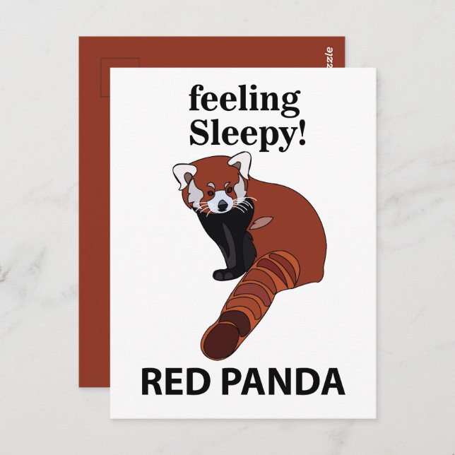 Red Panda Gefühl Sleepy Funny Red Panda Postkarte (Vorne/Hinten)