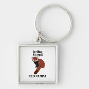 Red Panda Gefühl Sleepy Funny Red Panda Schlüsselanhänger