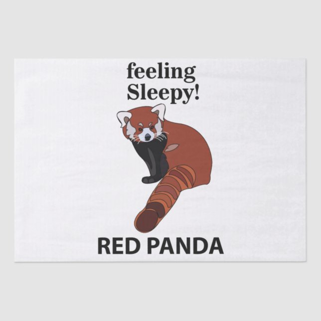 Red Panda Gefühl Sleepy Funny Red Panda Seidenpapier (Vorderseite)