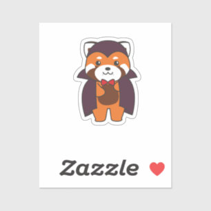Red Panda Halloween Niedlich Devil Vampire Kostüm Aufkleber