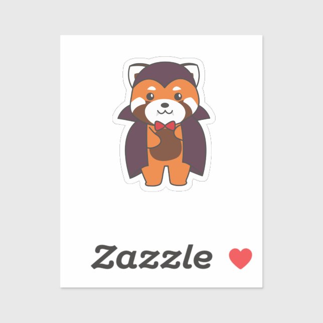 Red Panda Halloween Niedlich Devil Vampire Kostüm Aufkleber (Blatt)