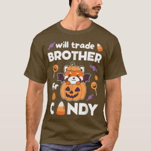 Red Panda Halloween Pumpkin wird Bruder für T-Shirt