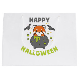 Red Panda Happy Halloween Cauldron Bat Große Geschenktüte