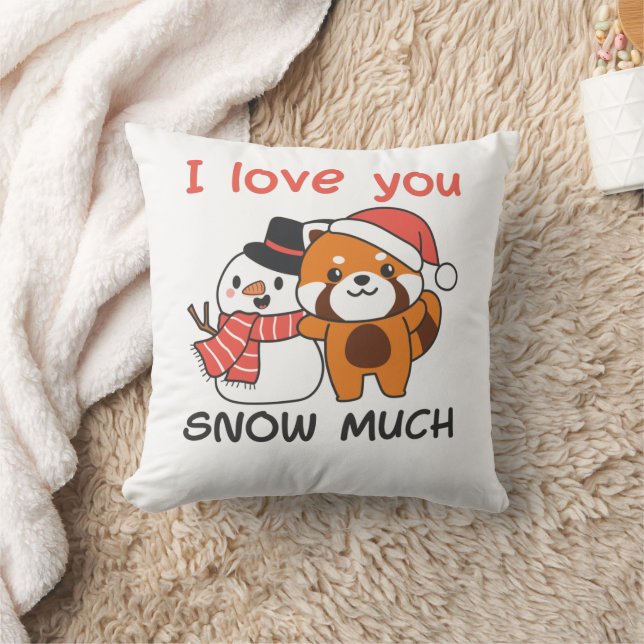 Red Panda I Liebe Sie Schnee viel Schnee Pub Kissen (Decke)