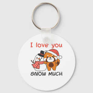 Red Panda I Liebe Sie Schnee viel Schnee Pub Schlüsselanhänger
