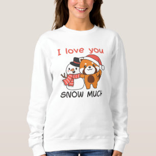 Red Panda I Liebe Sie Schnee viel Schnee Pub Sweatshirt