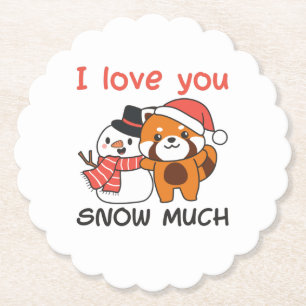 Red Panda I Liebe Sie Schnee viel Schnee Pub Untersetzer