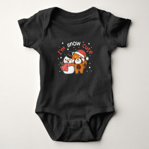 Red Panda I'm Snow Niedlich Snowman Snow Pun Baby Strampler
