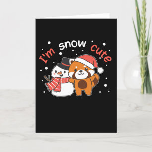 Red Panda I'm Snow Niedlich Snowman Snow Pun Feiertagskarte