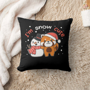 Red Panda I'm Snow Niedlich Snowman Snow Pun Kissen