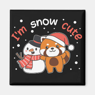 Red Panda I'm Snow Niedlich Snowman Snow Pun Magne Magnet
