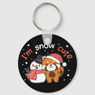 Red Panda I'm Snow Niedlich Snowman Snow Pun Schlü Schlüsselanhänger
