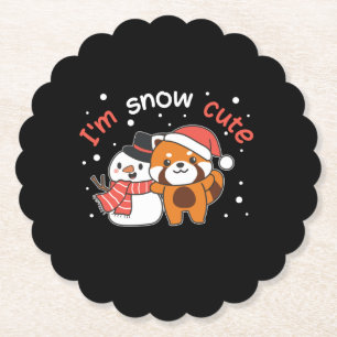 Red Panda I'm Snow Niedlich Snowman Snow Pun Untersetzer