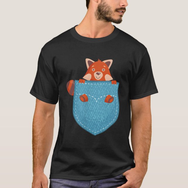 Red Panda In Pocket Red Pandas Animal T-Shirt (Vorderseite)