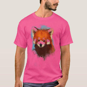 Red Panda Ink Illustration Fluffy Süße Tier Natu T-Shirt
