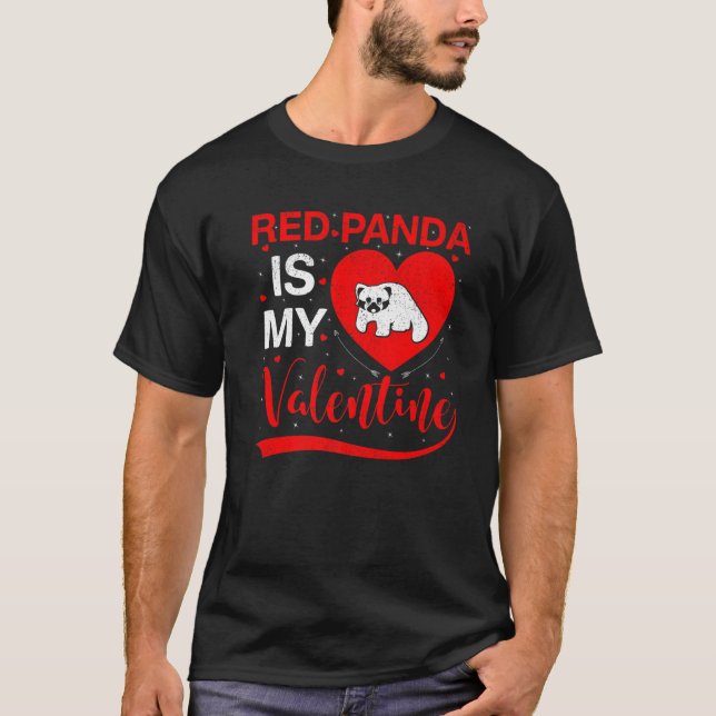 Red Panda ist mein Valentine Funny Heart Red Panda T-Shirt (Vorderseite)