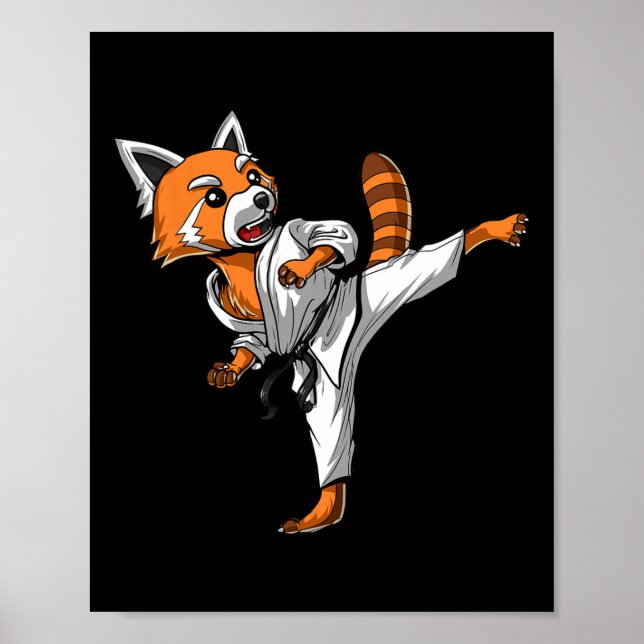 Red Panda Karate Ninja Martial Arts Kickboxing Tae Poster (Vorne)