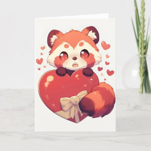 Red Panda Kawaii Liebe Feiertagskarte