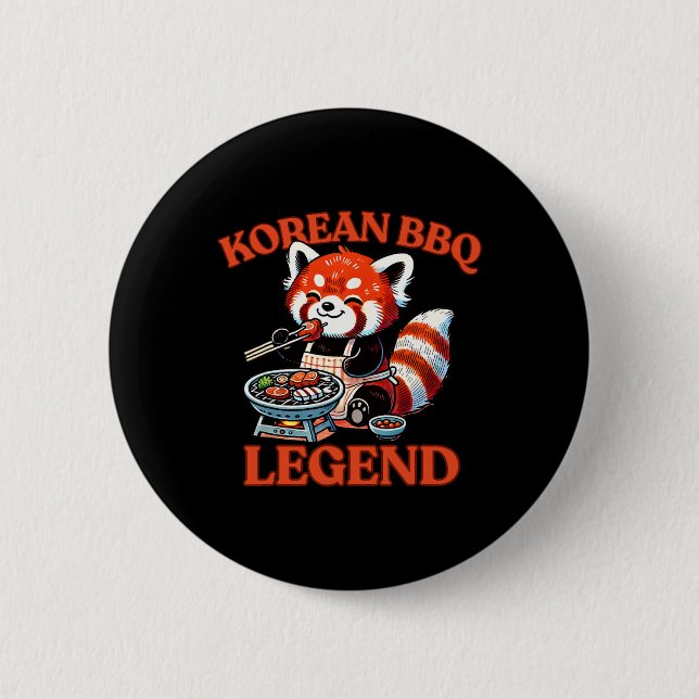 Red Panda Korean Bbq Legend  Button (Vorderseite)
