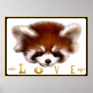 Red Panda Liebe Poster Art