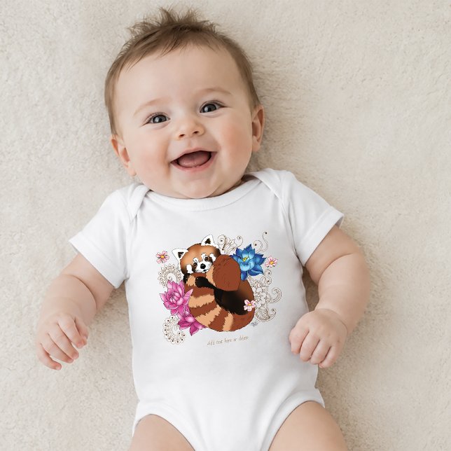 Red Panda Lotus Blume Henna Baby Strampler (Von Creator hochgeladen)