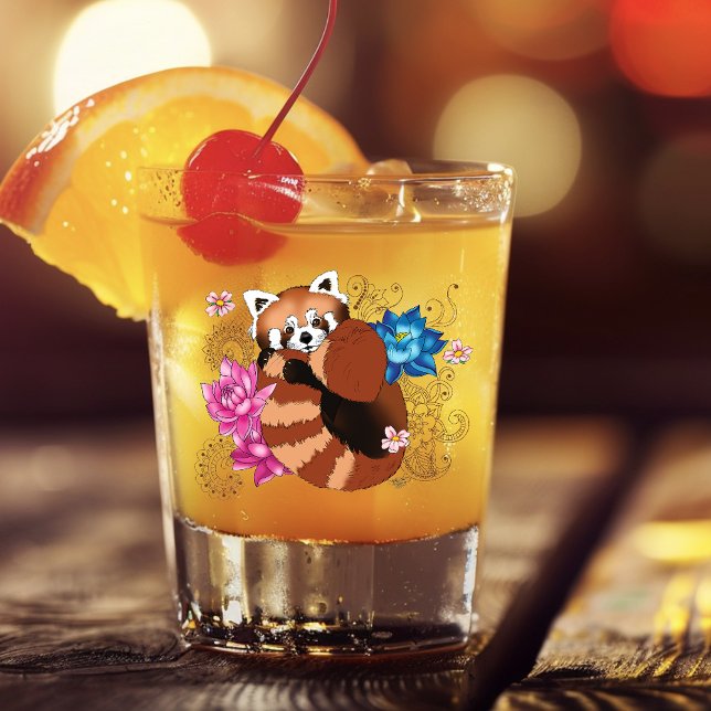 Red Panda Lotus Blume Henna Schnapsglas (Von Creator hochgeladen)