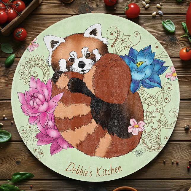 Red Panda Lotus Blume Henna Schneidebrett (Von Creator hochgeladen)