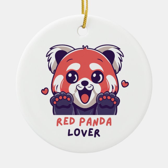 Red Panda Lover Keramik Ornament (Vorne)