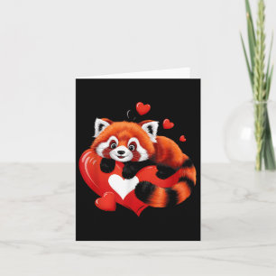 Red Panda Lying On Heart Valentinstag Liebe Wildl Karte