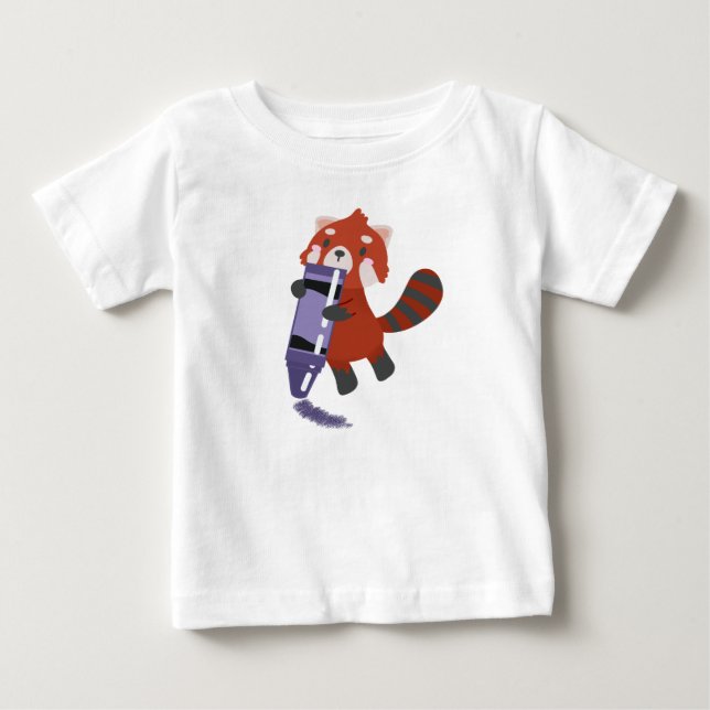 Red Panda mit Crayon Baby T-shirt (Vorderseite)