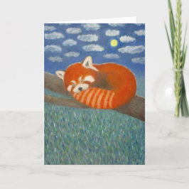 Red Panda mit Moon Grußkarte Feiertagskarte