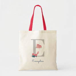 Red Panda Monogram Letter "E" Tote Bag Tragetasche