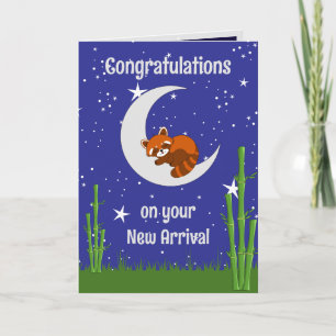 Red Panda New Baby Faltenkarte Karte