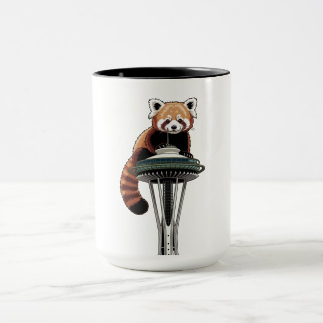 Red Panda on Seattle Space Needle Tasse (Zentrum)