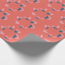 Red Panda Pattern Lachs Red Wrapping Paper