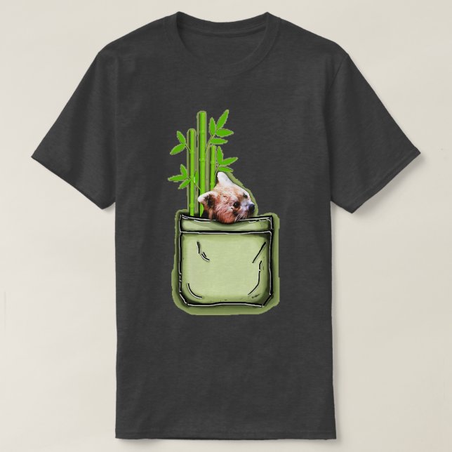 Red Panda Pocket Bamboo T-Shirt (Design vorne)