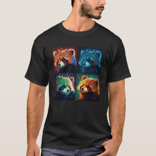 Red Panda Pop Illustration farbenfrohe Tierfrauen T-Shirt